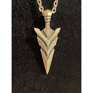 Gold-Tone Arrowhead Pendant Necklace With Chain & Lobster Clasp